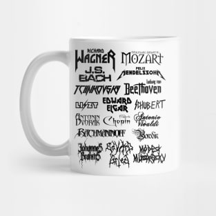 Heavy Metal-style Classical Composers (Black) Mug